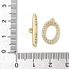 Oval Brass Micro Pave Clear Cubic Zirconia Toggle Clasps KK-G548-25G-3