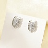 Brass Micro Pave Clear Cubic Zirconia Stud Earrings EJEW-R016-26P-07-2