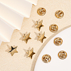 8 Sets Brass Star Lapel Pin Brooch JEWB-CA0001-41-4