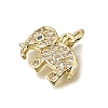 Brass Micro Pave Black Cubic Zirconia Charms CU-L001-18G-05-2
