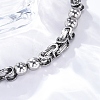 201 Stainless Steel Byzantine Chain Bracelets BJEW-B078-167P-5