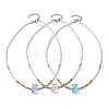 3 PCS Bear Shape Acrylic Beaded Necklaces NJEW-JN04632-1