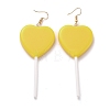 Heart-shape Lollipop Dangle Earrings for Women EJEW-Z015-04E-1