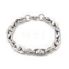 304 Stainless Steel Oval Link Chain Bracelets for Women Men BJEW-F488-29P-4