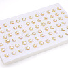 Footprint Brass Natural Pearl Stud Earrings PEAR-N020-05W-3