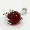 Natural Red Agate Pendants G-J040-10P-2