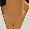 Stainless Steel Enamel Flower Pendant Necklaces for Women Daily Wear VT0532-3