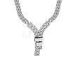 304 Stainless Steel with Cubic Zirconia Necklaces NJEW-Q322-01P-2