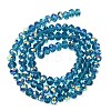 Electroplate Transparent Glass Beads Strands EGLA-A046-01B-10-3