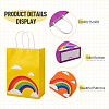 12Pcs 6 Colors Paper Rainbow Printed Carry Storage Tote Bags ABAG-TA0002-05A-4