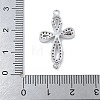 Rack Plating Brass Micro Pave Clear Cubic Zirconia Flower Connector Charms KK-A234-062P-3