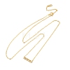 925 Sterling Silver Micro Pave Clear Cubic Zirconia Rectangle Pendant Necklaces for Women NJEW-D316-02G-4