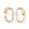 Brass Micro Pave Cubic Zirconia Screw Carabiner Lock Charms X-ZIRC-L093-58A-G-2