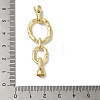 Rack Plating Brass Micro Pave Clear Cubic Zirconia Fold Over Clasps KK-A222-10G-3