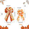CHGCRAFT 4Pcs 2 Style Pumpkin Pattern Ployester Bowknot Display Decoration DIY-CA0004-37-2