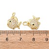 Brass Micro Pave Black Cubic Zirconia Charms CU-E003-18G-06-3