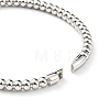 304 Stainless Steel Round Beaded Bangle for Women BJEW-B064-01P-2