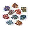 Picasso Baking Paint & Golden Metal Enlaced Glass Beads DGLA-T004-72M-1