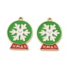 Christmas Alloy Enamel Pendants ENAM-I081-01KCG-06-1