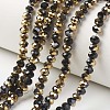 Electroplate Opaque Glass Beads Strands EGLA-A034-P4mm-O01-1