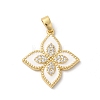 Rack Plating Brass Clear Cubic Zirconia Pendants KK-Z056-34G-01-1