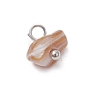 Natural Sea Shell Chip Charms PALLOY-JF03438-02-4