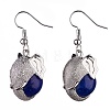 Natural Dyed Lapis Lazuli Elephant Head Dangle Earrings EJEW-A092-07P-09-1