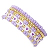 5Pcs 5 Styles Heart Acrylic & Glass Seed Beaded Stretch Bracelet Sets BJEW-JB10473-01-5