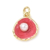 Shell Brass Charms KK-D426-17E-G-1