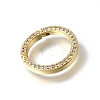 Brass Micro Pave Clear Cubic Zirconia Spring Gate Rings KK-C262-44G-2