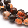 Natural Fire Crackle Agate Bead Strands G-K166-06F-8mm-06-5