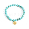 6.2MM Faceted Round Synthetic Turquoise Beaded Stretch Bracelets WG42E8E-03-2