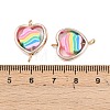 CCB Plastic Frame with Polymer Clay Rainbow Beads Links Connector Charms KK-D103-08B-RG-3
