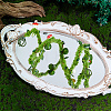 Plastic & Iron Flower Garland Arm Bracelet Rattan AJEW-GF0014-06-4