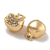 Brass Micro Pave Clear Cubic Zirconia Charms KK-U037-12G-03-2