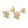 Star Bow Brass Micro Pave Clear Cubic Zirconia Ear Plug Gauges EJEW-L289-03G-01-1