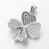 Brass Micro Pave Cubic Zirconia Pendants X-ZIRC-L035-31P-FF-2