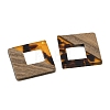 Transparwnt Resin & Walnut Wood Pendants RESI-I354-03H-2