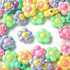 50Pcs UV Plating Rainbow Iridescent Acrylic Beads SACR-CJ0001-45-3