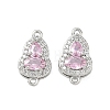 Brass Micro Pave Cubic Zirconia Links Connector Charms KK-K351-77P-05-1