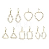 5 Pair 5 Style Brass Geometry Dangle Earrings with Glass Beaded EJEW-JE05400-1