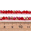 Electroplate Transparent Glass Beads Strands EGLA-A046-01A-08-4