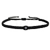 Adjustable Handmade Woven Waxed Cord Braided Bracelets with Acrylic Letter Beads OI4298-4-1