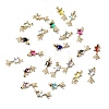 Brass Micro Pave Cubic Zirconia Pendants KK-K375-27G-1
