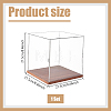 Clear Acrylic Minifigure Display Cases with Wooden Base ODIS-WH0030-348-2