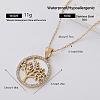 304 Stainless Crystal Rhinestone Tree of Life Pendant Necklaces for Women AP2752-4-1