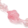Rose Glass Seed Beads & Glass Braided Bead Bracelets BJEW-MZ00313-01-3