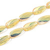 Electroplate Transparent Glass Beads Strands EGLA-N055-02C-1