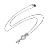 304 Stainless Steel Heart Skeleton Key Pendant Necklace for Women STAS-E154-16P-2