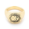 Brass Signet Ring for Women RJEW-E058-01G-06-2